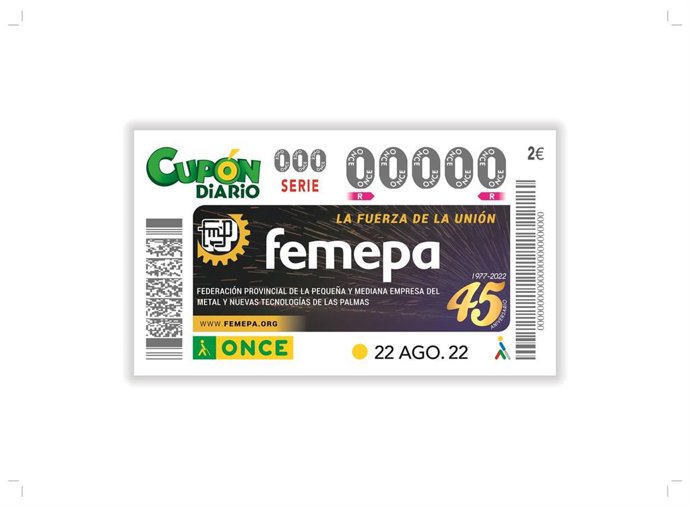 Cupón de la ONCE dedicado a Femepa