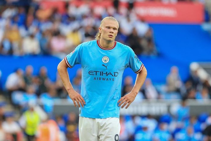 Erling Haaland, en su debut con el Manchester City