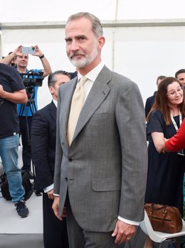 El Rey Felipe VI en el viaje de la primera fase de la Plataforma de Alta Velocidad Plasencia-Badajoz