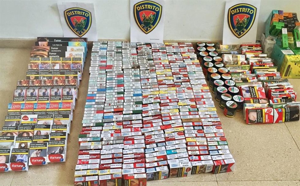 Cajetillas de tabaco incautadas en tiendas de alimentación