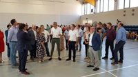 Cantavieja reconstruye su pabellón, muy dañado a causa de la borrasca Gloria, en enero de 2020