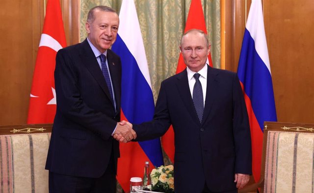 El presidente ruso, Vladimir Putin, y su homólogo turco, Recep Tayyip Erdogan