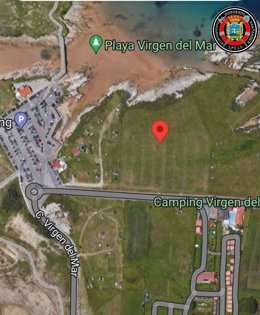 Lugar donde ha fallecido un hombre atrapado por un camión, en el aparcamiento de feriantes de la  Virgen de la Mar