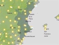 Cielos despejados, temperaturas altas sin cambios y algunas tormentas este sábado en la Comunitat Valenciana