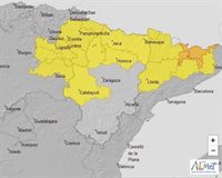 Alerta amarilla por lluvias y tormentas en varias zonas de las provincias de Huesca y Zaragoza para este sábado