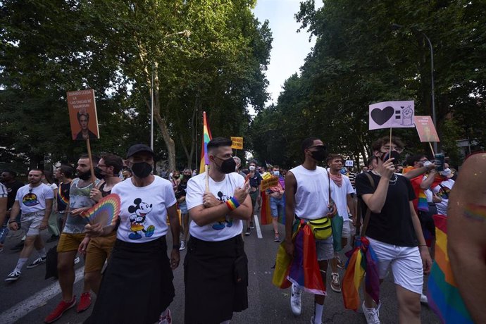 Archivo - Manifestación del Orgullo LGTBI+, a 3 de julio de 2021, en Madrid (España).