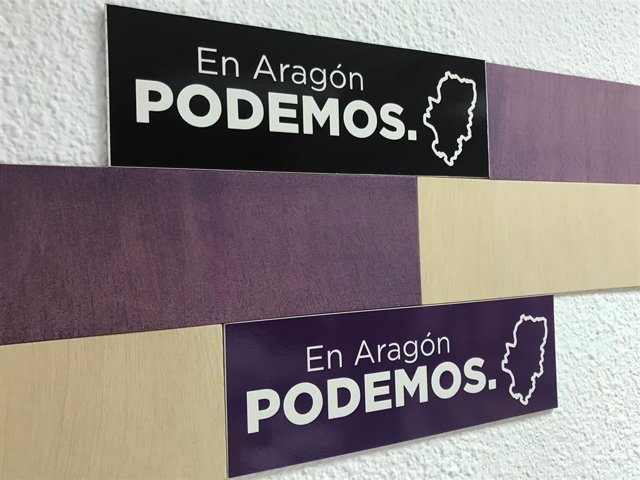 Archivo - Logo de Podemos en Aragón.