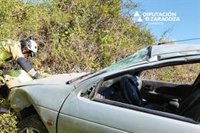Heridos leves los cinco ocupantes de un vehículo que ha caído por un terraplén en Alarba (Zaragoza)