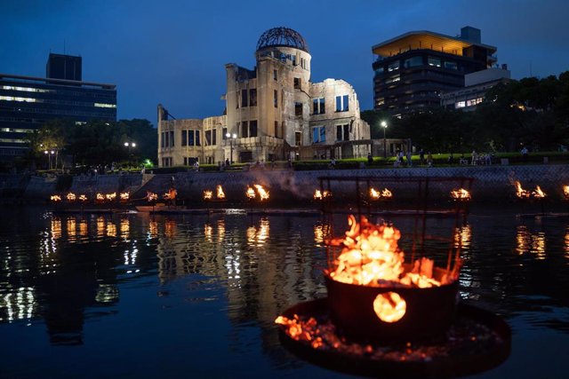 Ceremonia por el 77º aniversario del bombardeo con un arma nuclear en Hiroshima, Japón