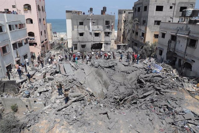 Bombardeo de la aviación israelí sobre la Franja de Gaza