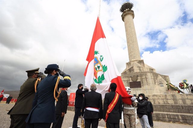 El presidente de Perú, Pedro Castillo, durante un acto por el aniversario de la Batalla de Junín