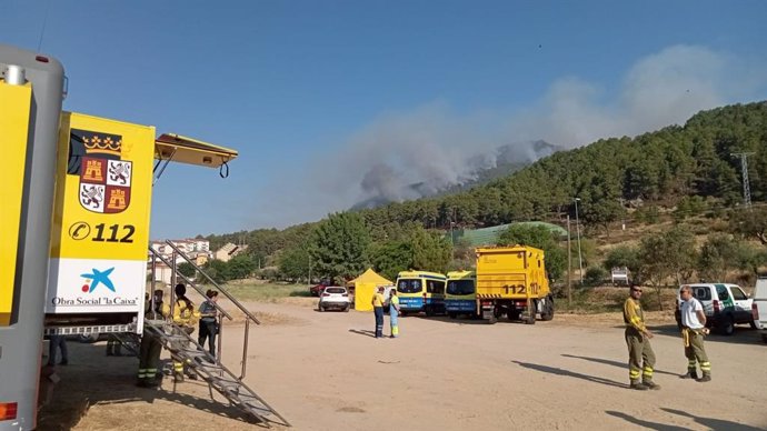 Puesto de Mando del incendio de Santa Cruz del Valle situado en Lanzahíta.