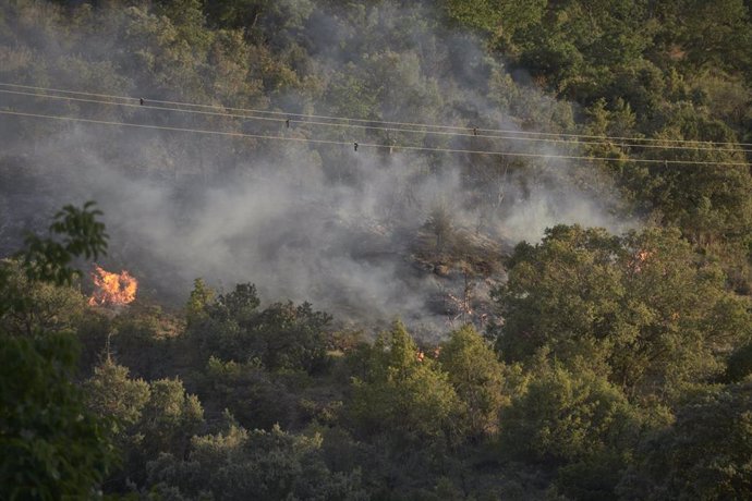 Archivo - Imagen de uno de los incendios declarados en Navarra el pasado mes de junio