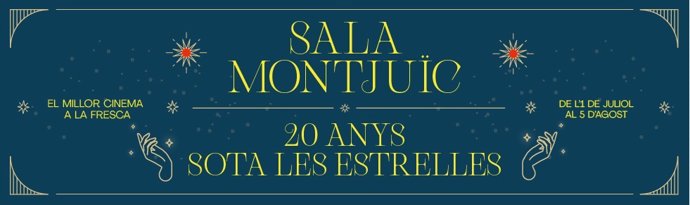 Cartell de la Sala Montjuc de cinema a l'aire lliure de Barcelona