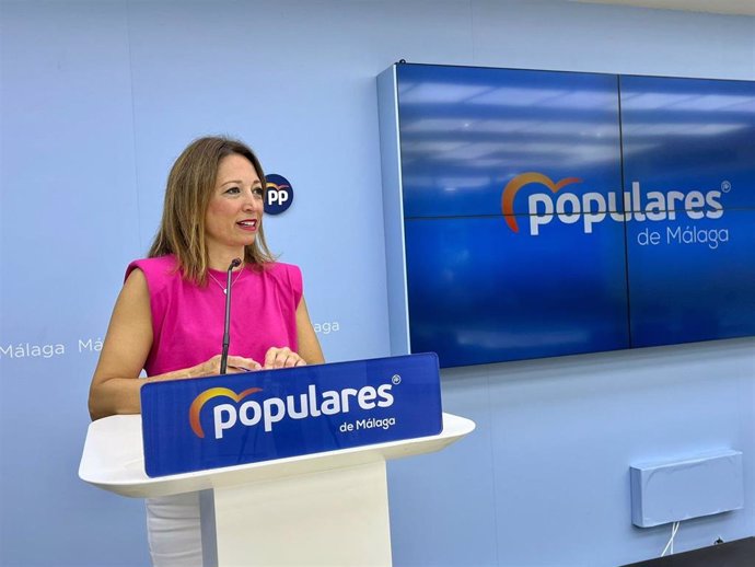 Patricia Navarro, secretaria general del PP de Málaga, en rueda de prensa
