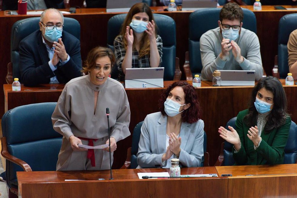 Archivo - La portavoz de Más Madrid en la Asamblea de Madrid, Mónica García, interviene en una sesión plenaria en la Asamblea de Madrid, a 7 de abril de 2022, en Madrid (España). El pleno gira en torno a la comparecencia de la presidenta de la Comunidad