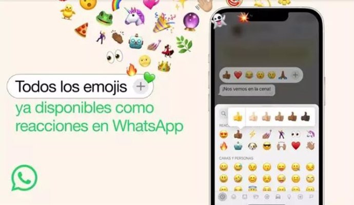 WhatsApp amplía a las reacciones todos los emoji de la plataforma