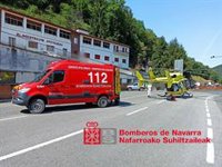 Evacuado en helicóptero un motorista francés tras accidentarse en Valcarlos