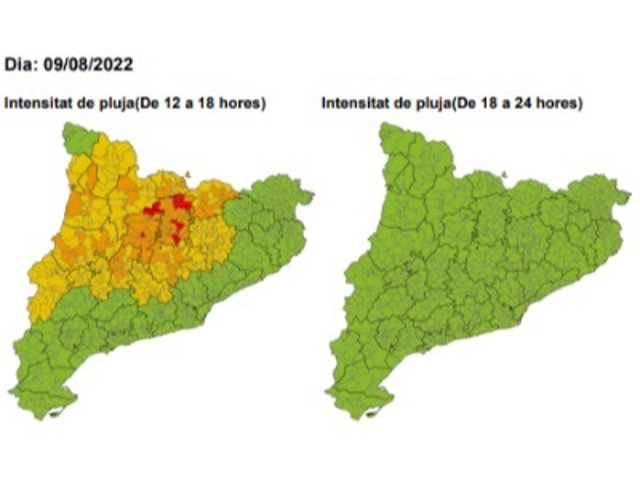 Protecció Civil avisa de pluges intenses al nord-oest de Catalunya i activa l'alerta Inuncat