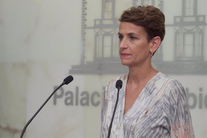 Archivo - La presidenta del Gobierno de Navarra, María Chivite.