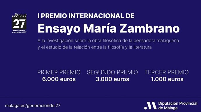 Cartel del Premio Internacional de Ensayo María Zambrano
