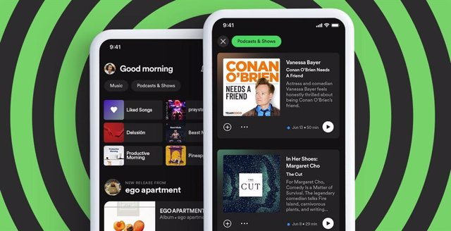 Spotify crea dos nuevas pestañas para separar las canciones de los pódcast