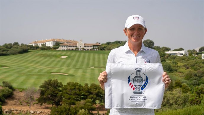 La capitana estadounidense Stacey Lewis en las instaaciones de Finca Cortesín, donde se celebrará la edición 2023 de la Solheim Cup