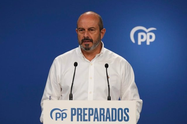 El vicesecretario de Coordinación Autonómica y Local del PP, Pedro Rollán, ofrece una rueda de prensa.