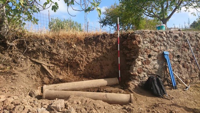 Halladas dos columnas de la época romana en Cañaveral de León (Huelva)