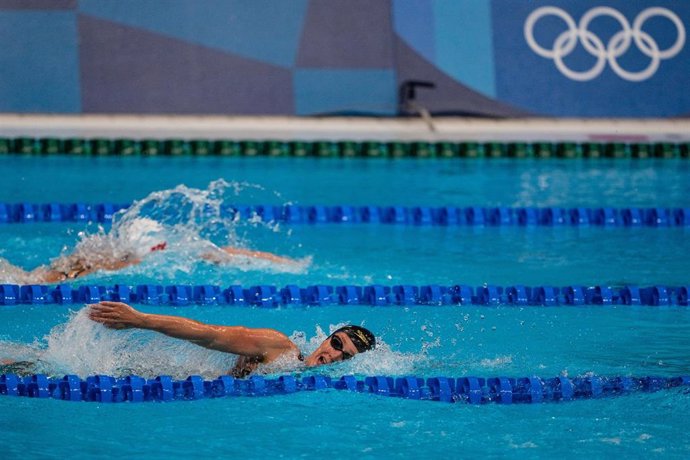 Archivo - Mireia Belmonte, del Equipo Español, en la eliminatoria de 800m libres de natación, durante los JJOO 2020, a 29 de julio, 2021 en Tokio, Japón