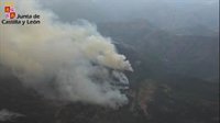 Las tormentas originan varios fuegos en León, aunque el de Boca de Huérgano amanece "más tranquilo"