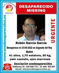 Localizado el hombre de 41 años desaparecido ayer en Arganda del Rey