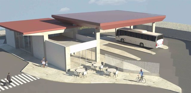 Recereación de la futura estación de autobuses de Lebrija