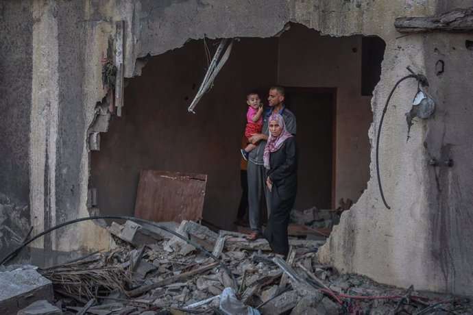 Restos de un edificio destruido en la Franja de Gaza