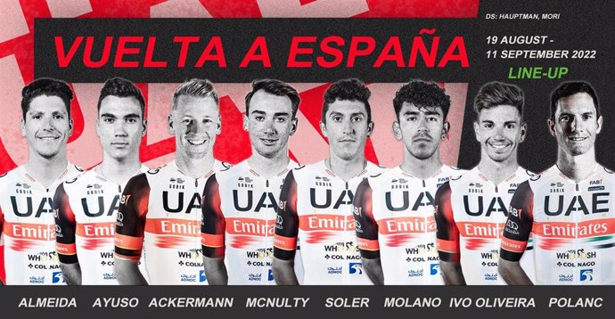 La lista de UAE Team Emirates para la Vuelta