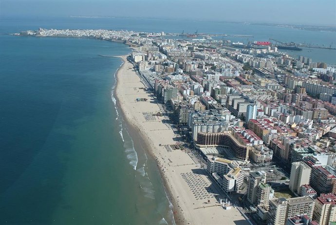 Vista aérea Cádiz, imagen de archivo