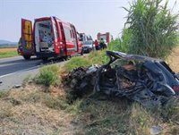 Herida grave en una colisión entre un turismo y un camión en Mélida