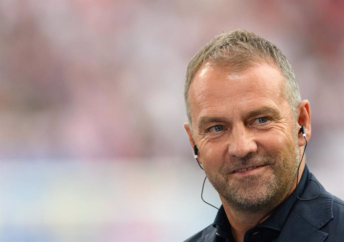 FILED - 30 July 2022, Saxony, Leipzig: German national soccer team coach Hansi Flick pictured prior to the start of the German DFL Supercup soccer match between RB Leipzig and Bayern Munich at Red Bull Arena. Photo: Robert Michael/dpa