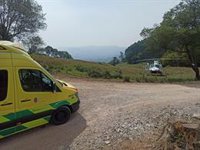 Evacuado en helicóptero un ciclista con el hombro y costillas rotas al caer en el Monte Caballar