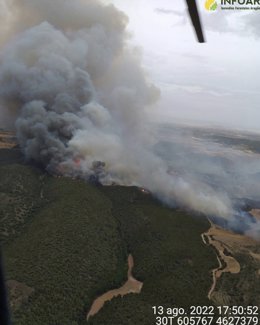 Incendio en el término municipal de Añón de Moncayo.