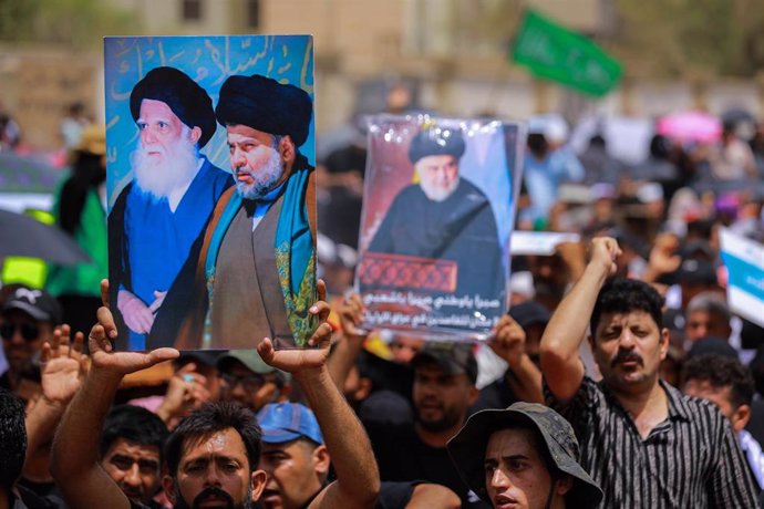 Simpatizantes del clérigo Muqtada al Sadr 