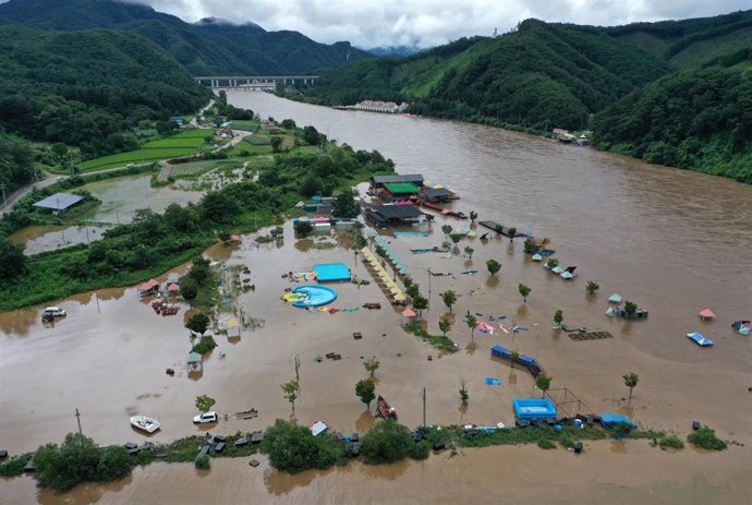 Inundaciones en Corea del Sur 