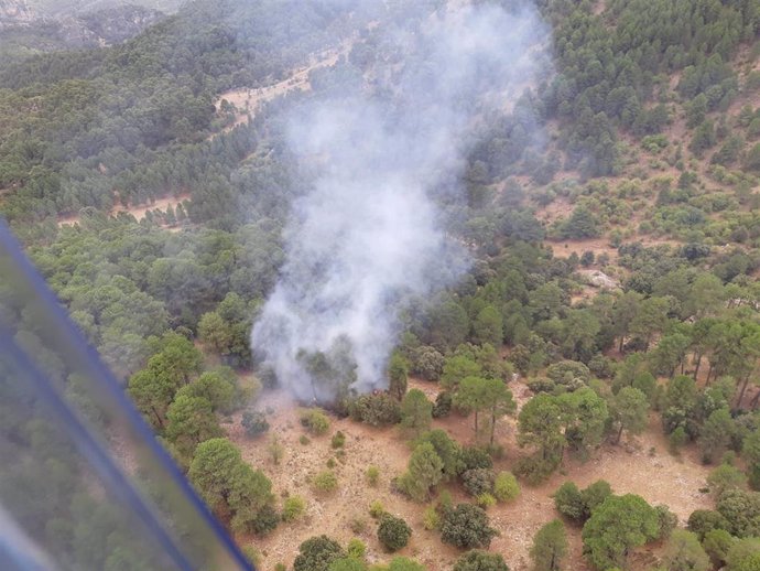 Incendio forestal en el paraje Nava de San Pedro de Cazorla