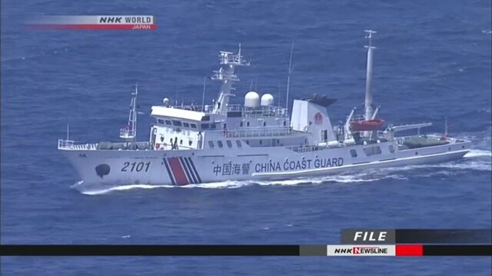 Archivo - Patrullera china cerca de las islas Senkaku/Diaoyu que reclaman para sí tanto China como Japón en una imagen de archivo
