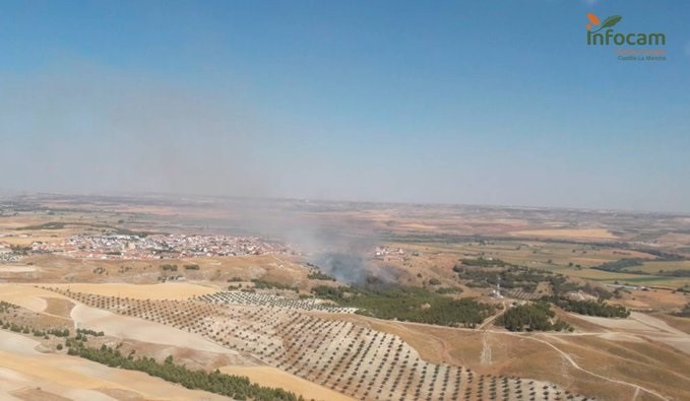 Incendio forestal en Añover de Tajo.