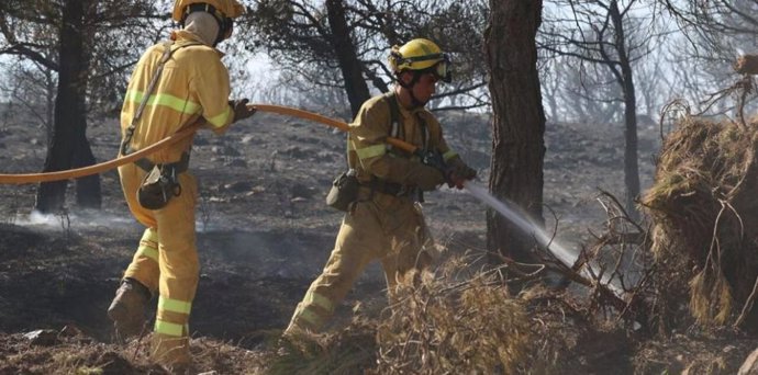 Las labores de extinción del incendio de Añón del Moncayo estn siendo dificultosas