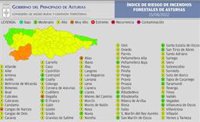 Cangas del Narcea, Degaña e Ibias, en riesgo 'muy alto' de incendio forestal este lunes