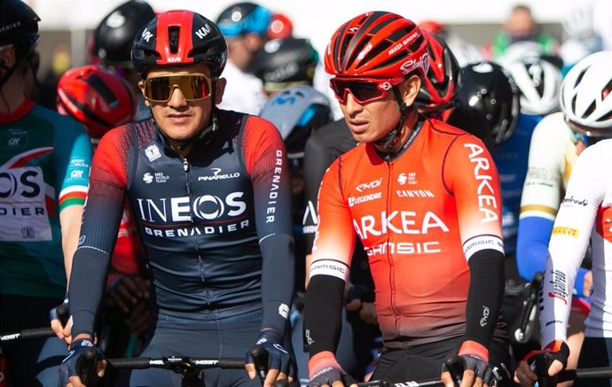 Archivo - Richard Carapaz of INEOS Grenadiers and Nairo Quintana of Arkea Samsic during the Tour de la Provence 2022