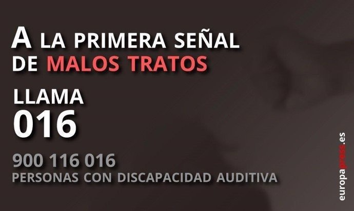 Archivo - Teléfono 016 para las víctimas de violencia de género.