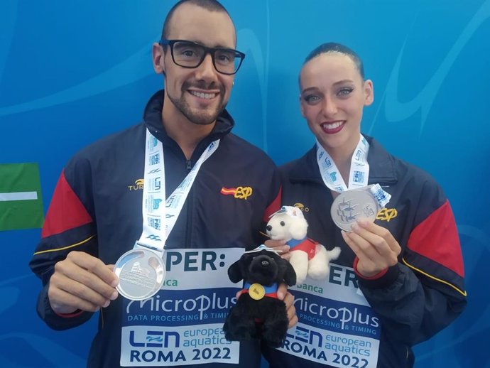Pau Ribes y Emma García, subcampeones de Europa en dúo mixto técnico en los Europeos de Roma 2022